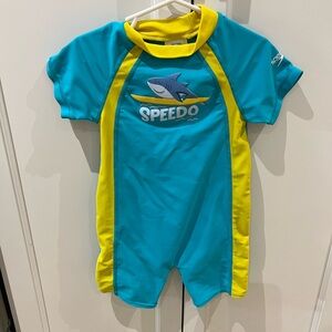 Speedo Kids Rashguard - Teal and Yellow 2t